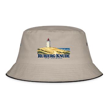 Rubjerg Knude Fyr – Dünen und Meer in Farbe - Bucket Hat - Khaki/Schwarz - Vorne