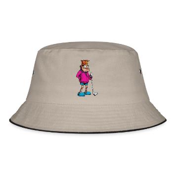 Könige Golf / Golfspieler König - Bucket Hat - Khaki/Schwarz - Vorne