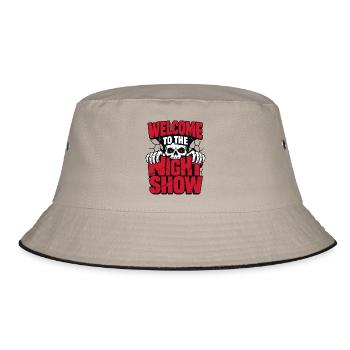 Totenkopf – Welcome to the Night Show - Bucket Hat - Khaki/Schwarz - Vorne