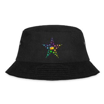 Sterne bunte Sterne viele Sterne - Bucket Hat - Schwarz - Vorne