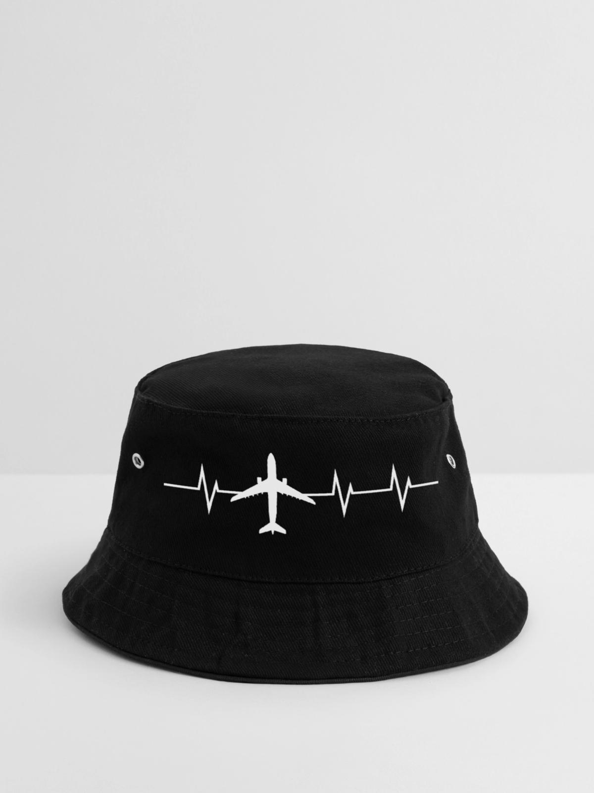 Herzschlag im Flugmodus - Bucket Hat - Schwarz - Vorne