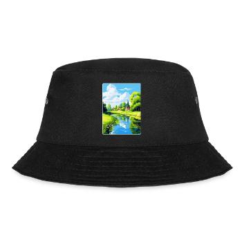 Spreewald Deutschland Vintage Reiseplakat Souvenir - Bucket Hat - Schwarz - Vorne - Lela (165cm)