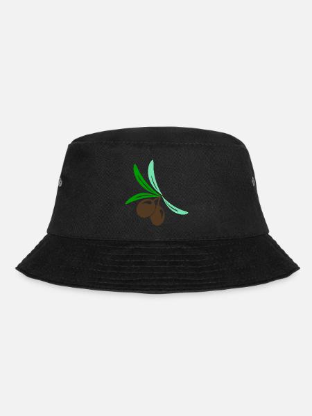 Olive 2 Zweig Blatt Olivenöl - Bucket Hat - Schwarz