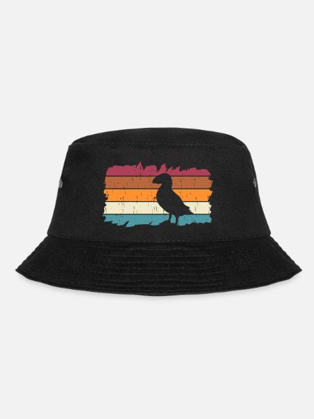 Retro Papageitaucher Puffin Papageientaucher - Bucket Hat - Schwarz