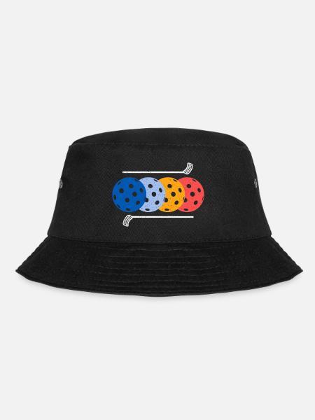 Floorball Bälle Vintage Floorballer Unihockey - Bucket Hat - Schwarz