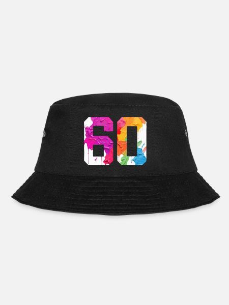 FARBIG NUMMER 60 BUNT 60. GEBURTSTAG - Bucket Hat - Schwarz