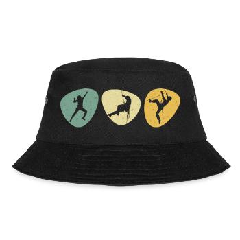 Klettern Kletterer Kletterhalle Boulder Bouldern - Bucket Hat - Schwarz - Vorne