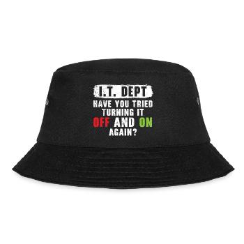 Ruhig bleiben und ein Ticket einreichen - Bucket Hat - Schwarz - Vorne