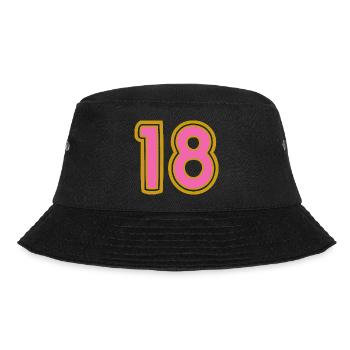 18. 18 YEARS OLD. 18th ANNIVERSARY - Bucket Hat - black - Front - Lela (165cm)