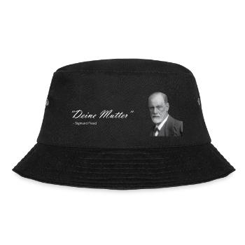 " Deine Mutter " Sigmund Freud - Bucket Hat - Schwarz - Vorne