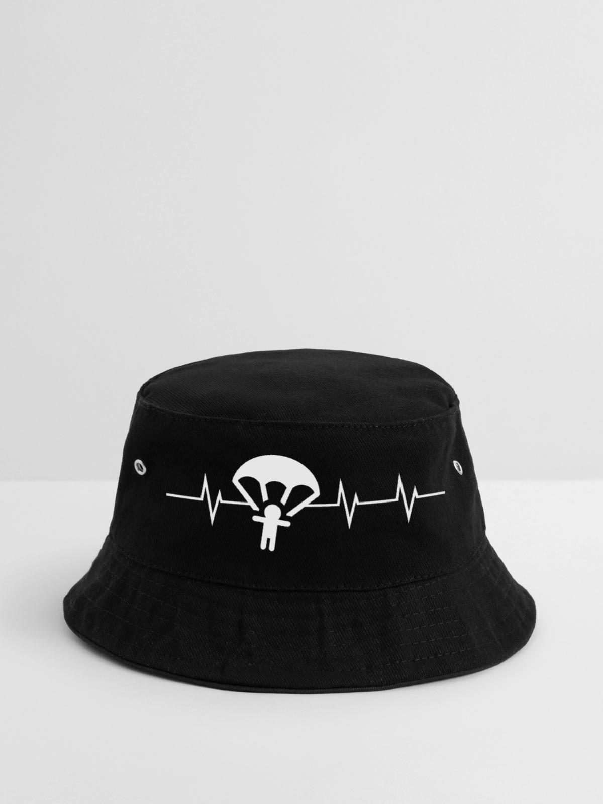 Heartbeat Skydiving - Bucket Hat - Schwarz - Vorne