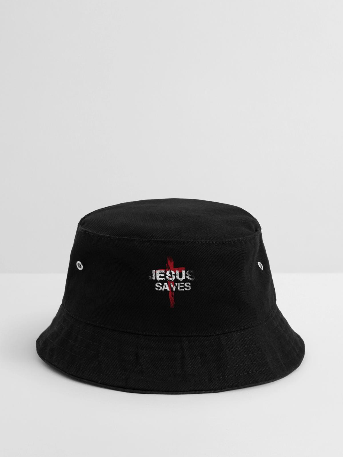 Jesus Saves - Bucket Hat - Schwarz - Vorne