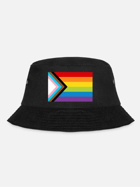 LGBT Pride Flag / New Rainbow Progress Flag - Bucket Hat - black