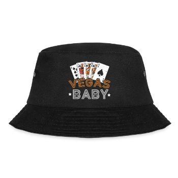Vegas Baby Glücksspiel Kasino Las Vegas Nevada Str - Bucket Hat - Schwarz - Vorne