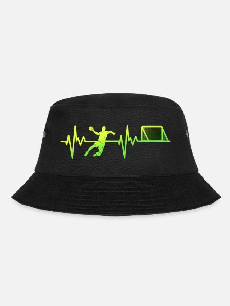 Handballer Herzlinie Handballspieler Handball - Bucket Hat - Schwarz