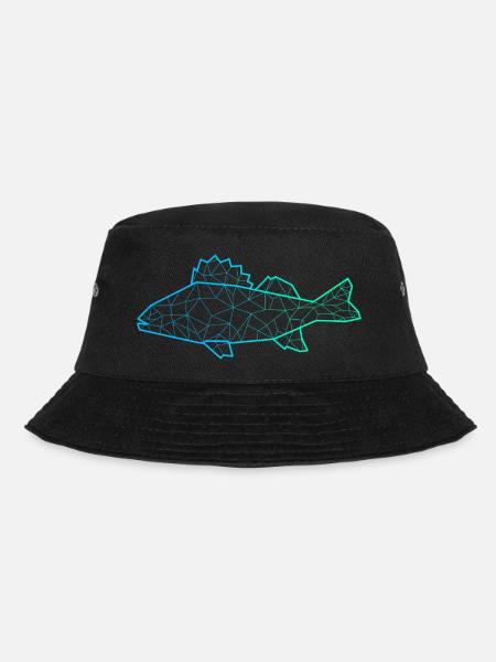 Barsch Angeln Polygon Fisch Fischer Angler - Bucket Hat - Schwarz