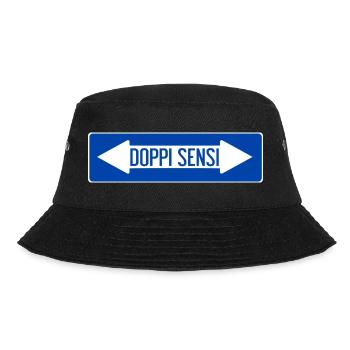 Doppelt-sinnliches Straßenschild - Bucket Hat - Schwarz - Vorne