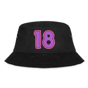 18. 18 YEARS OLD. 18th ANNIVERSARY. BIRTHDAY 18 YEARS. - Bucket Hat - black - Front - Lela (165cm)