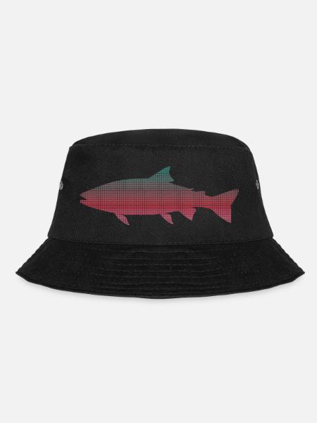 Forellen Angeln verpixelt Angler Forelle - Bucket Hat - Schwarz