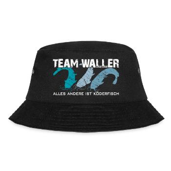 Wels angeln Waller fischen Team Waller - Bucket Hat - Schwarz - Vorne - Lela (165cm)
