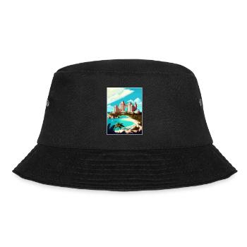 Atlantis Paradies Karibik Vintage Reise Poster - Bucket Hat - Schwarz - Vorne