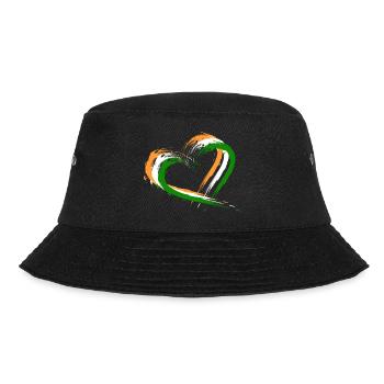 Herz Bürste Flagge Indien Design Neu Vektor Fahne - Bucket Hat - Schwarz - Vorne