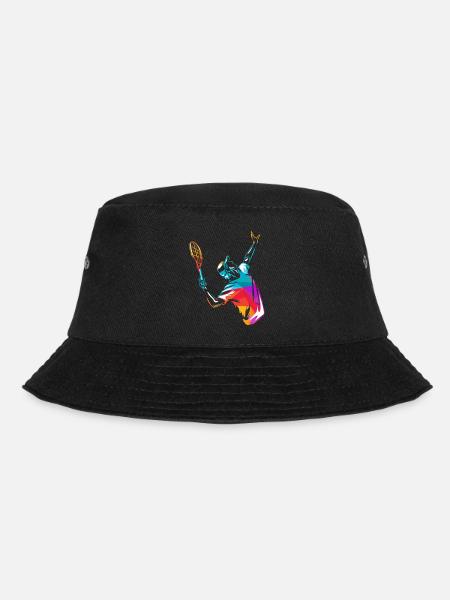 Kraftvoller Tennisaufschlag Rasenplatz - Bucket Hat - Schwarz