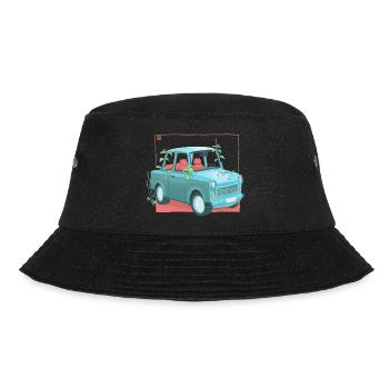 Trabi mit Pflanzen - Bucket Hat - Schwarz - Vorne - Lela (165cm)