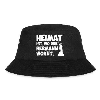 Heimat ist, wo der Hermann wohnt. - Bucket Hat - Schwarz - Vorne