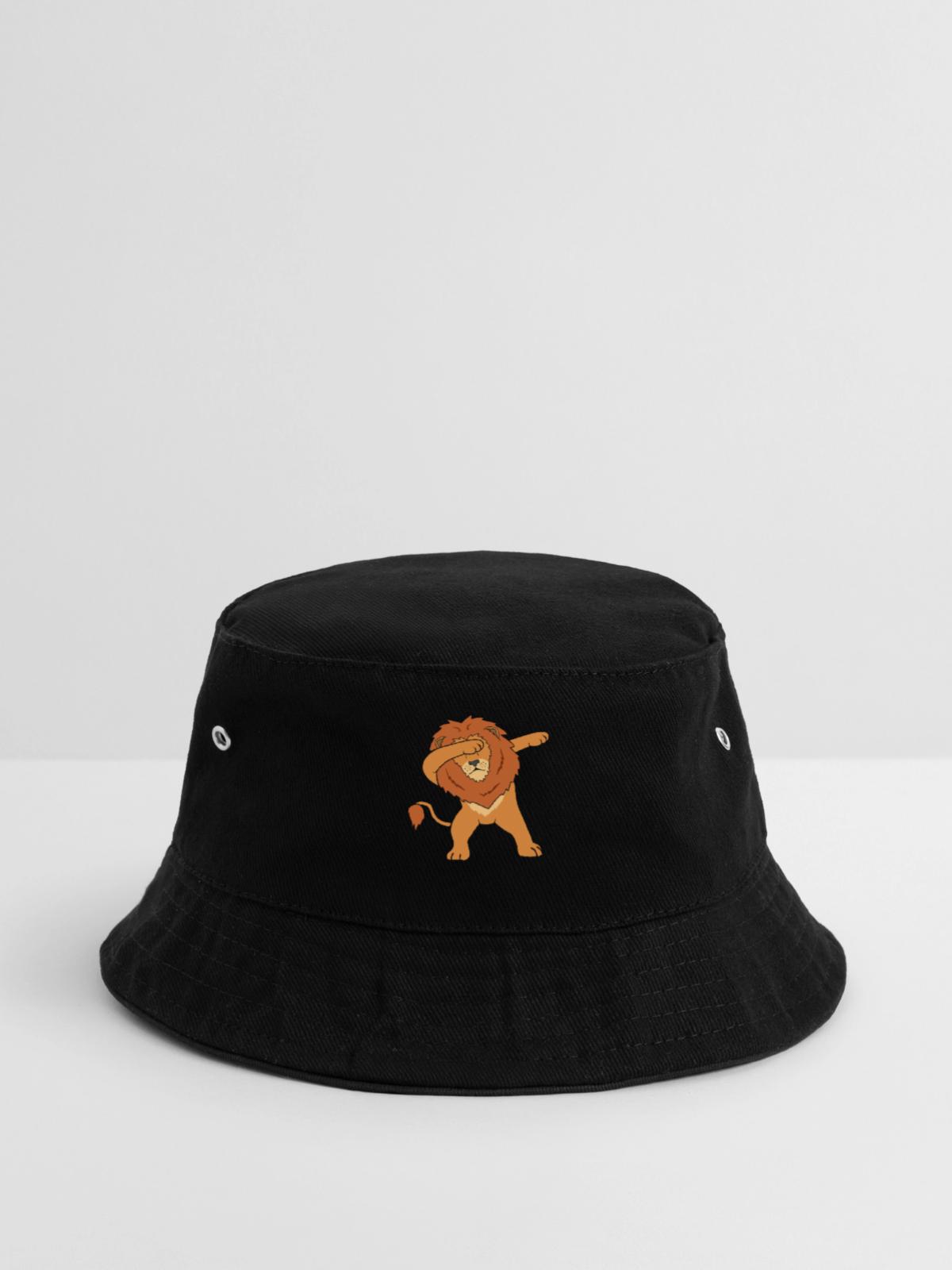 Löwe Dab - Bucket Hat - Schwarz - Vorne