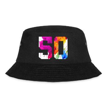 NUMMER 50 JAHRE ALT 50. GEBURTSTAG - Bucket Hat - Schwarz - Vorne - Lela (165cm)