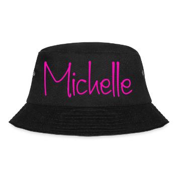 Michelle Neon-Handschrift - Bucket Hat - Schwarz - Vorne