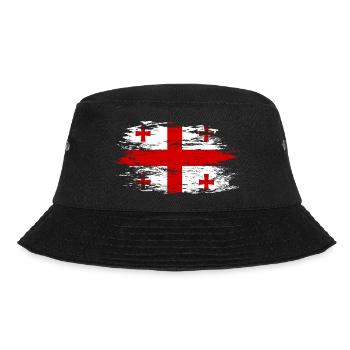 Georgien Flagge used - Bucket Hat - Schwarz - Vorne