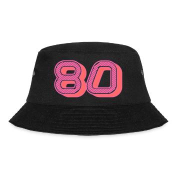 80. 80 JAHRE. 80. JAHRESTAG. 80-JÄHRIGES JUBILÄUM. - Bucket Hat - Schwarz - Vorne