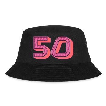 50. 50 YEARS. 50th ANNIVERSARY. 50TH ANNIVERSARY. - Bucket Hat - black - Front - Lela (165cm)