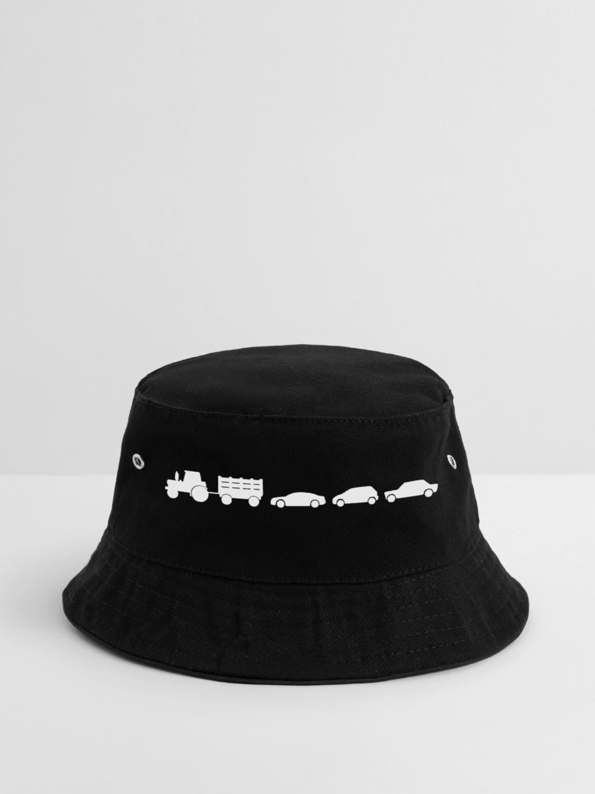 Traktor Anhänger Autos - Bucket Hat - Schwarz - Vorne