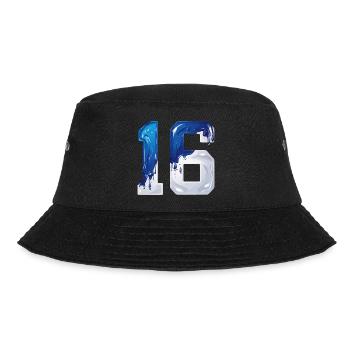NO. 16 NUMBER 16 BLUE WHITE 16TH BIRTHDAY - Bucket Hat - black - Front - Lela (165cm)