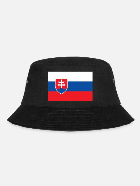 Slowakei – Flagge der Slowakei mit Wappen - Bucket Hat - Schwarz