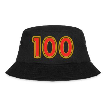 100. 100 JAHRE. 100-JÄHRIGES JUBILÄUM. 100. GEBURTSTAG - Bucket Hat - Schwarz - Vorne - Lela (165cm)