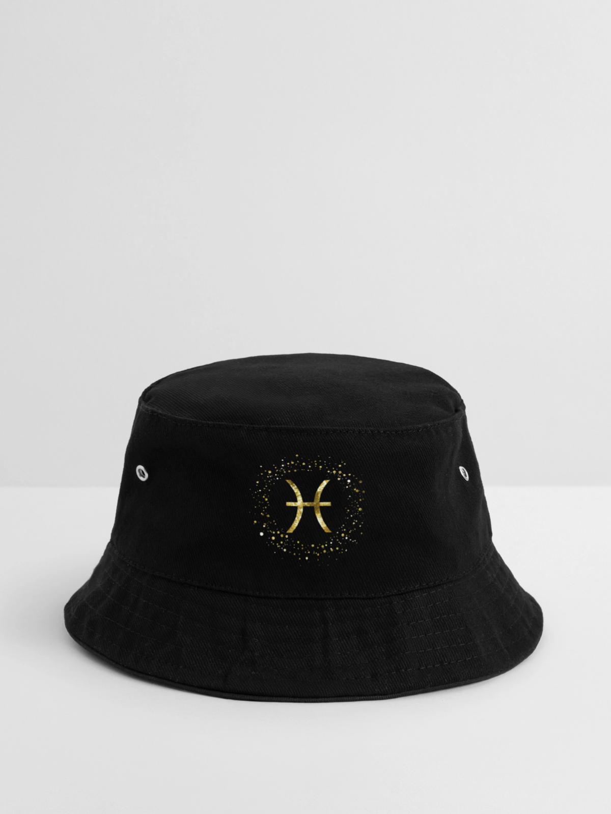 Fische Sternzeichen - Bucket Hat - Schwarz - Vorne