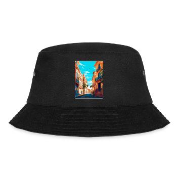 Valencia Spanien Vintage Reiseplakat Souvenir WPA - Bucket Hat - Schwarz - Vorne - Lela (165cm)
