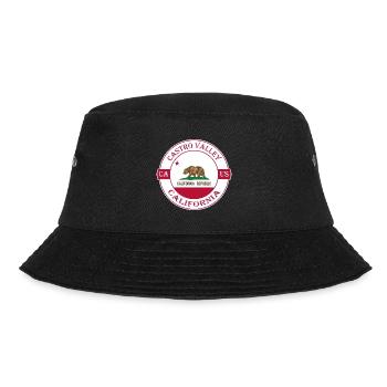 Castro Valley California Flagge USA Souvenir Logo - Bucket Hat - Schwarz - Vorne