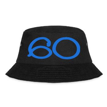 60. 60 JAHRE. 60-JÄHRIGES JUBILÄUM. 60. GEBURTSTAG. - Bucket Hat - Schwarz - Vorne
