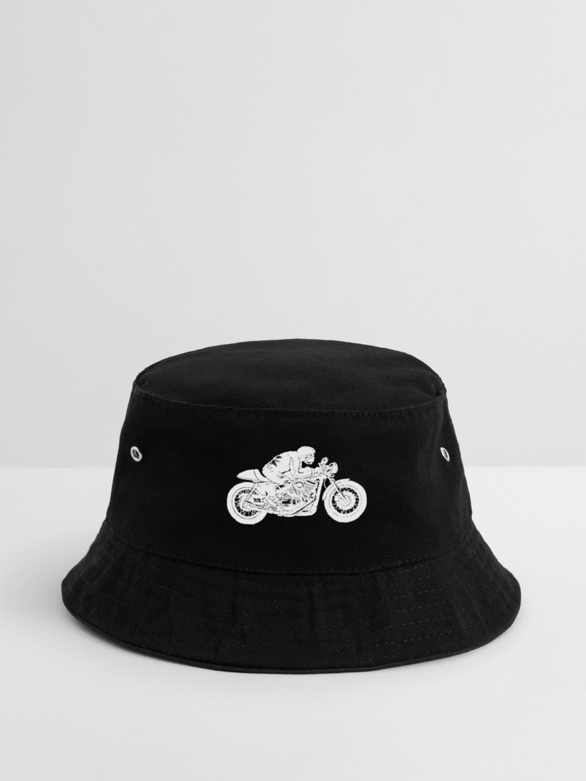 Motorradfahrer - Bucket Hat - Schwarz - Vorne