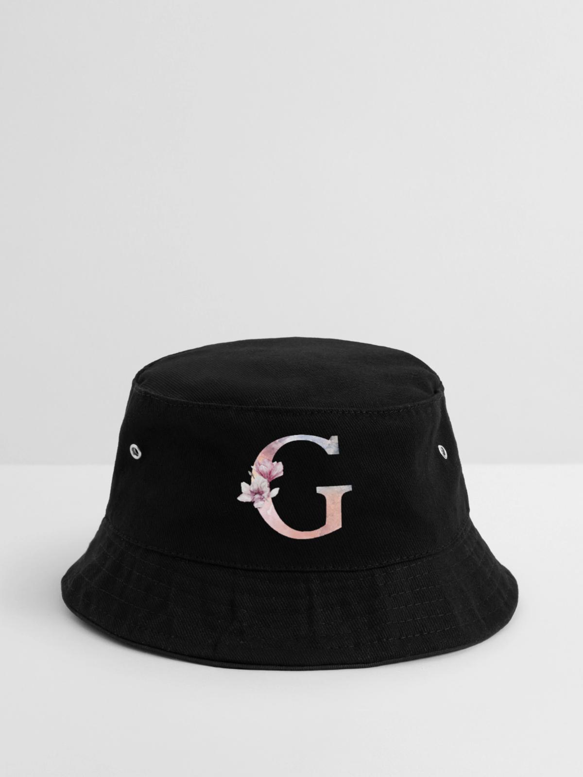 Buchstabe G - Bucket Hat - Schwarz - Vorne