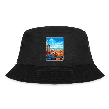 Barcelona Spanien Vintage Reiseplakat Souvenir WPA - Bucket Hat - Schwarz - Vorne - Lela (165cm)