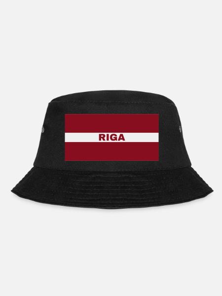 Riga City in Latvian Flag - Bucket Hat - black