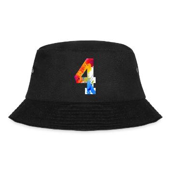 NUMMER 4 JAHRE 4. GEBURTSTAG - Bucket Hat - Schwarz - Vorne - Lela (165cm)