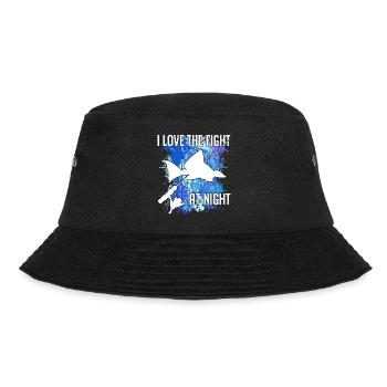 Waller Welssilhouette Angelrute und Farbkleckse - Bucket Hat - Schwarz - Vorne - Lela (165cm)