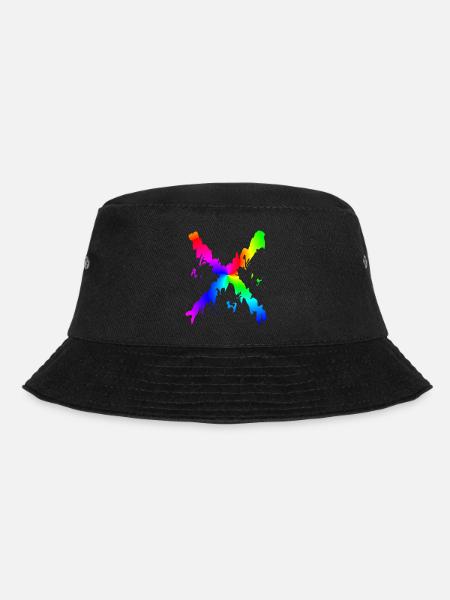 X Desing rainbow - Bucket Hat - black